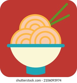 Pasta japonesa, ilustración, vector sobre un fondo blanco.