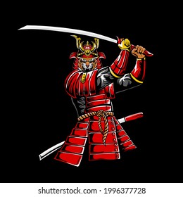 ilustración vectorial japanesse samurai. japón ronin samurai