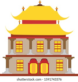 japanies temple simple illustraton clip art vector 