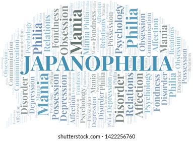 Japanophilia word cloud. Type of Philia.