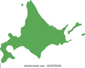 Japan's Hokkaido continent illustration