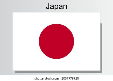 Japan's national flag. State symbol. Japanese flag vector drawing