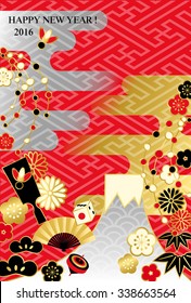 Japan's New Year's card that has been decorated with traditional motifs