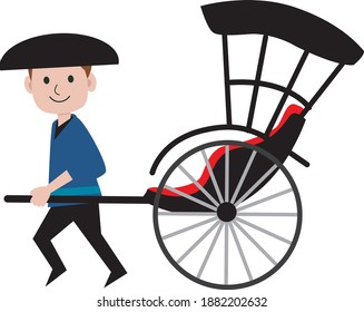 Japan's old means of transportation rickshaw

