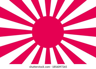 Japan's Rising Sun Flag with accurate dimensional ratio. 
