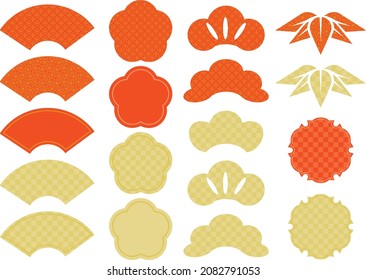 Japanse Material Set of New Year holidays. Vector Illustration. EPS 10.