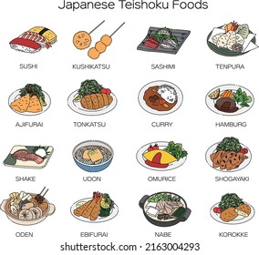 Japanse resutaurant various food set