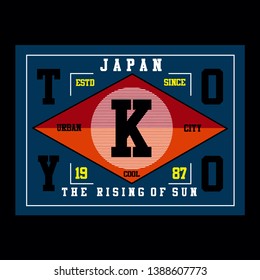 japan,tokyo city tee element vintage graphic t shirt print vector illustration design