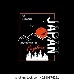 japan,Typography Vector T-Shirt Design.explore slogan
