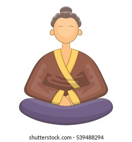 Japnese monk icon. Cartoon illustration of japnese monk vector icon for web