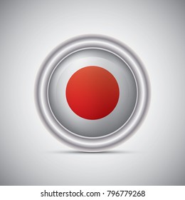 Japon flag button style. Vector image