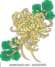 Japonism design chrysanth flower vector 