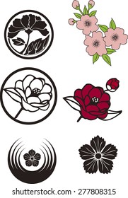 japonism flower  icon motif