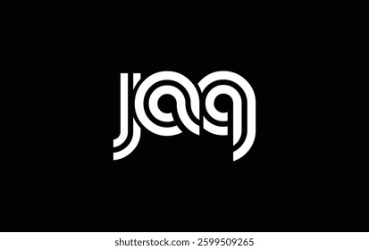 JAQ Creative Unique Modern Letter Logo Design. Stylized logo featuring a unique letter design, presenting abstract minimalist aesthetics and modern appeal.