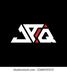 JAQ triangle letter logo design with triangle shape. JAQ triangle logo design monogram. JAQ triangle vector logo template with red color. JAQ triangular logo Simple, Elegant, and Luxurious design.