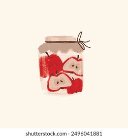 Jar Of Apples. Vector illustration