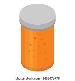 Jar of apricot jam icon. Isometric of jar of apricot jam vector icon for web design isolated on white background