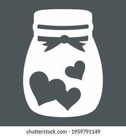 Jar bank mug heart valentine day love quality vector illustration cut