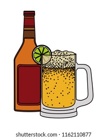 jar beer with bottle drink icon