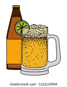 jar beer with bottle drink icon