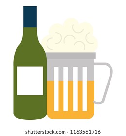 jar beer with bottle drink icon