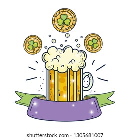 jar beer and clovers coins saint patrick day