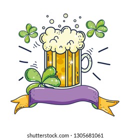 jar beer and clovers saint patrick day