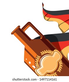 jar of beer with germany flag in pole oktoberfest festival