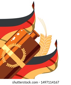 jar of beer with germany flag in pole oktoberfest festival