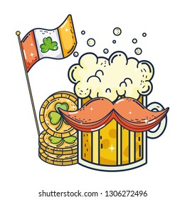 jar beer and ireland flag saint patrick day