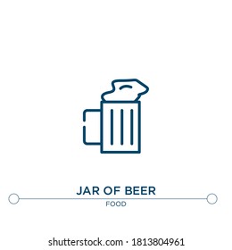 jar of beer outline vector icon. simple element illustration. jar of beer outline icon from editable food concept. can be used for web and mobile

