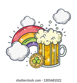 jar beer and rainbow saint patrick day
