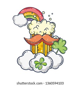 jar beer and rainbow saint patrick day