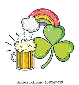jar beer and rainbow saint patrick day