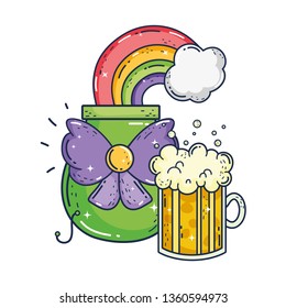 jar beer and rainbow saint patrick day