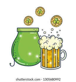 jar beer and treasure cauldron saint patrick day