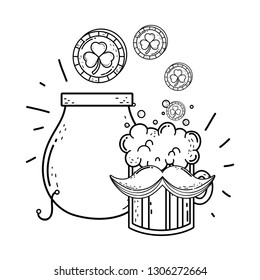 jar beer and treasure cauldron saint patrick day