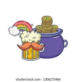 jar beer and treasure cauldron saint patrick day