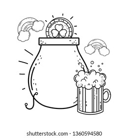 jar beer and treasure cauldron saint patrick day