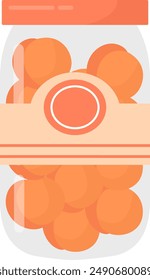 Jar With Berries Vector Illustration