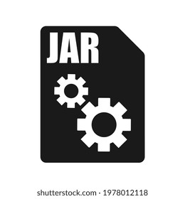 JAR Black File Vector Icon, Flat Design Style