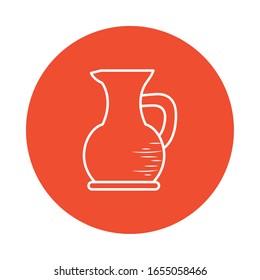jar block style icon design, Cook kitchen Eat food restaurant home menu dinner lunch cooking and meal theme Vector illustration