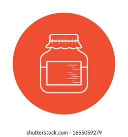 jar block style icon design, Cook kitchen Eat food restaurant home menu dinner lunch cooking and meal theme Vector illustration