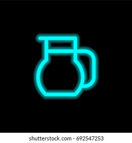 Jar blue glowing neon ui ux icon. Glowing sign logo vector