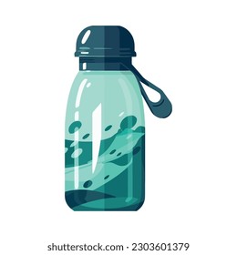 jar with blue liquid over white