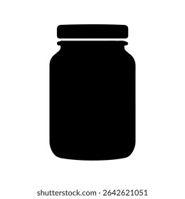 jar bottle silhouette icon vector flat design on white background