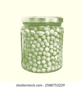 A jar brimming with pickled snacks showcases the art of fermentation. These salt-filled, vinegary delights are perfect for appetizers or as a unique addition to gourmet meals.