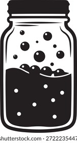 Tarro de burbujas aislado sobre fondo blanco, Vector, ilustración