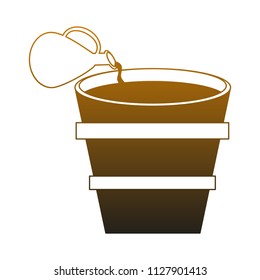 Jar and bucket in yellow lines