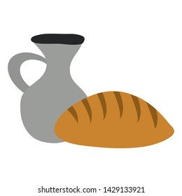 jar canteen pot with bread